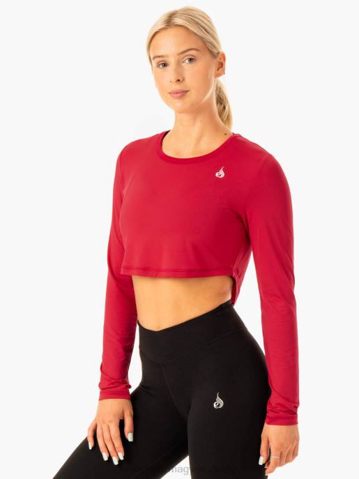 ruházat Ryderwear revival hosszú ujjú hálós póló piros nők B48F898