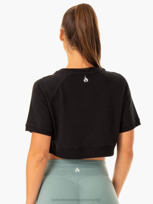 ruházat Ryderwear revival pamut póló fekete nők B48F901