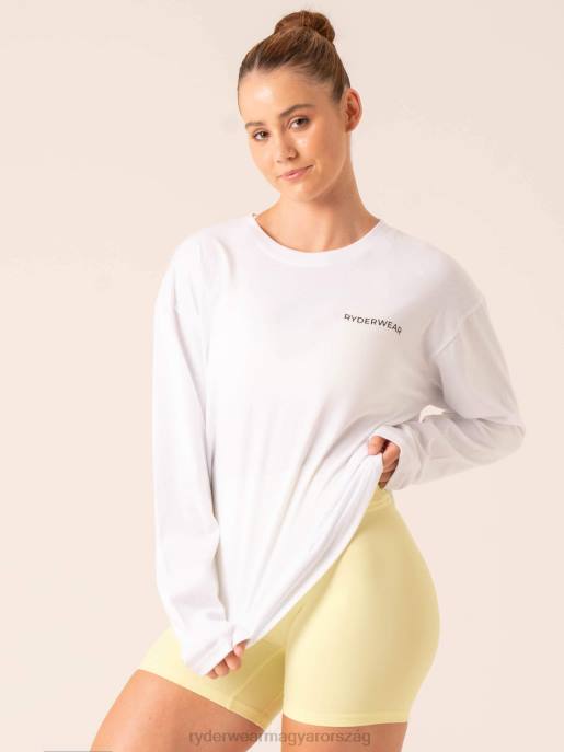 ruházat Ryderwear túlméretezett hosszú ujjú pólót testesít meg fehér nők B48F741