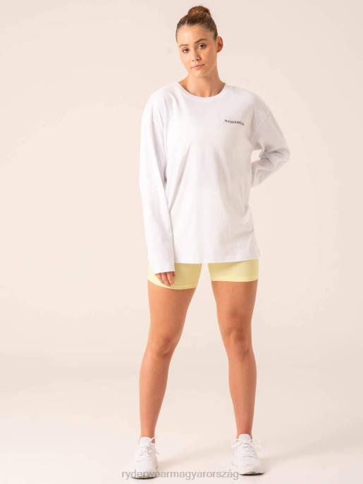 ruházat Ryderwear túlméretezett hosszú ujjú pólót testesít meg fehér nők B48F741