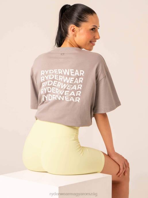 ruházat Ryderwear túlméretezett pólót testesít meg acélszürke nők B48F745