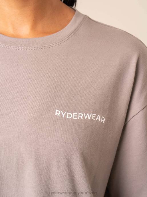 ruházat Ryderwear túlméretezett pólót testesít meg acélszürke nők B48F745