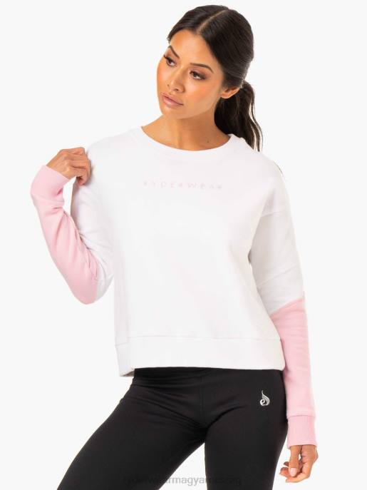 ruházat Ryderwear hibrid pulóver jumper fehér/rózsaszín nők B48F990