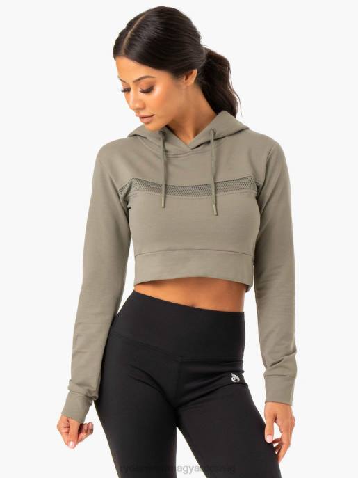 ruházat Ryderwear hibrid testre szabott kapucnis pulcsi khaki nők B48F993