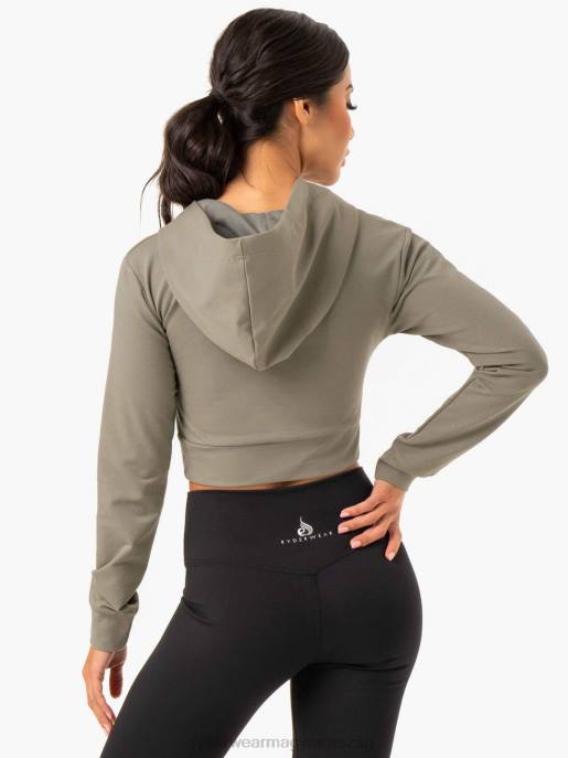ruházat Ryderwear hibrid testre szabott kapucnis pulcsi khaki nők B48F993