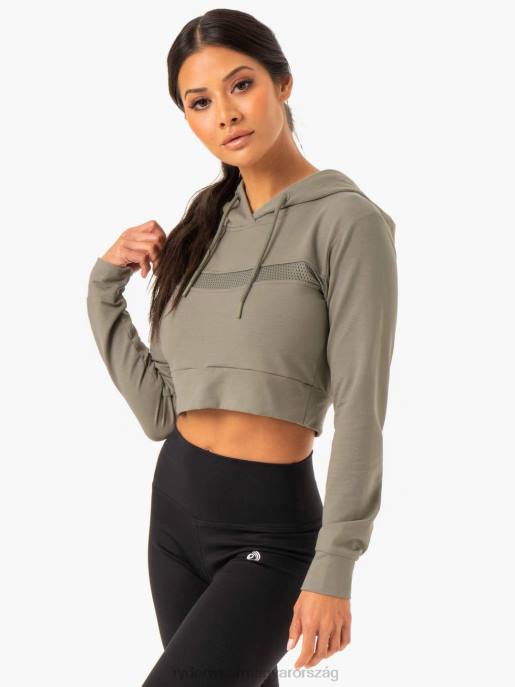 ruházat Ryderwear hibrid testre szabott kapucnis pulcsi khaki nők B48F993