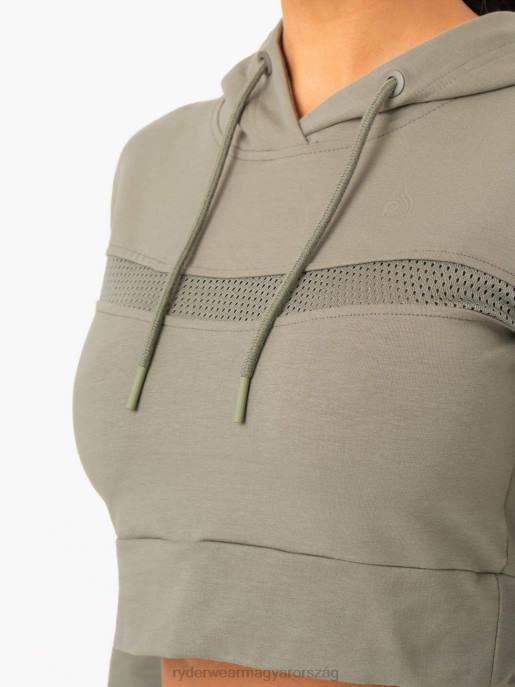 ruházat Ryderwear hibrid testre szabott kapucnis pulcsi khaki nők B48F993