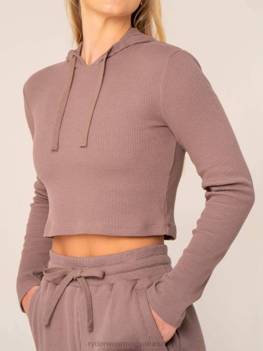 ruházat Ryderwear wwaffle lounge kapucnis pulcsi tópszín nők B48F787