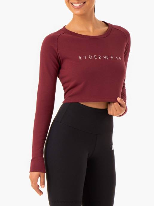 ruházat Ryderwear kapcsos vágott pulóver Burgundia nők B48F1021