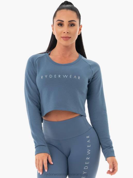 ruházat Ryderwear kapcsos vágott pulóver acél kék nők B48F1098
