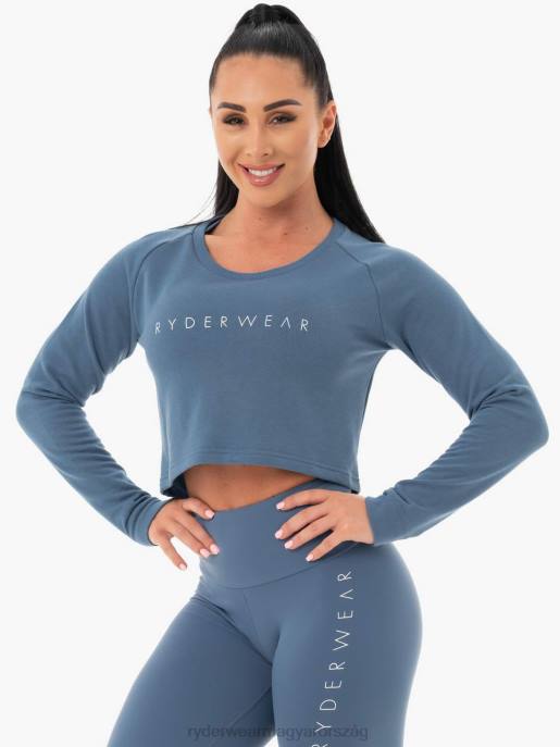 ruházat Ryderwear kapcsos vágott pulóver acél kék nők B48F1098