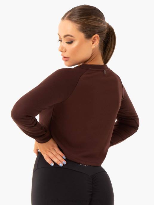 ruházat Ryderwear kapcsos vágott pulóver csokoládé nők B48F1020