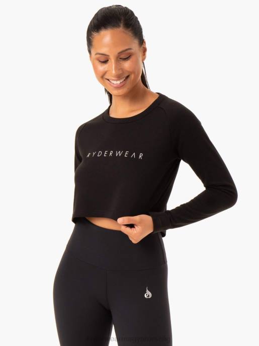 ruházat Ryderwear kapcsos vágott pulóver fekete nők B48F1092