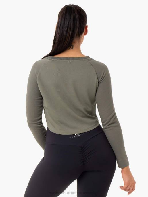 ruházat Ryderwear kapcsos vágott pulóver khaki nők B48F1019