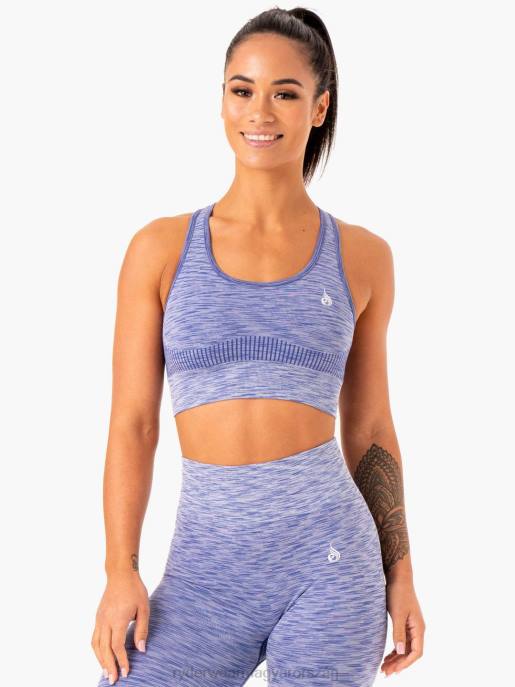 ruházat Ryderwear Evolve zökkenőmentes horogsoros sportmelltartó kék nők B48F394