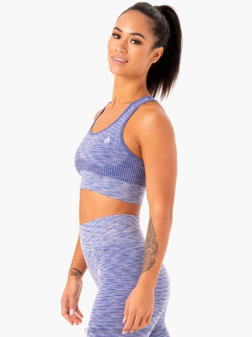 ruházat Ryderwear Evolve zökkenőmentes horogsoros sportmelltartó kék nők B48F394