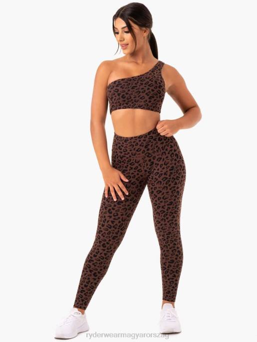 ruházat Ryderwear adaptáld az egyik vállú sportmelltartót csokoládé leopárd nők B48F423