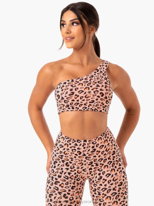 ruházat Ryderwear adaptáld az egyik vállú sportmelltartót őszibarack leopárd nők B48F426