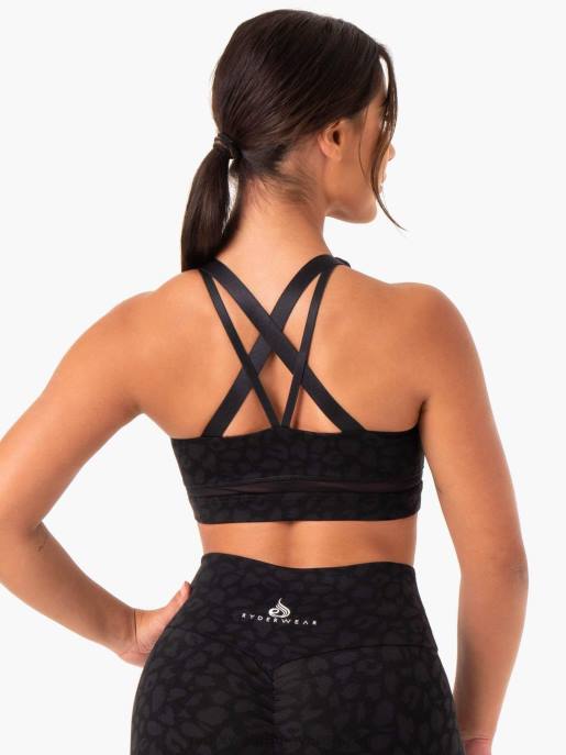 ruházat Ryderwear amazon hálós sportmelltartó fekete leopárd nők B48F430
