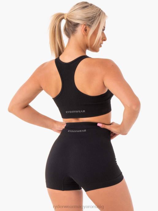 ruházat Ryderwear bordás varrat nélküli sportmelltartó fekete nők B48F438