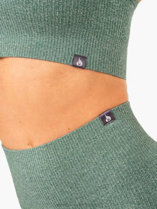 ruházat Ryderwear bordás varrat nélküli sportmelltartó zöld márga nők B48F361