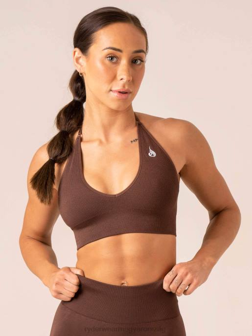 ruházat Ryderwear emelő borda varrat nélküli kötőfékű sportmelltartó csokoládé nők B48F193