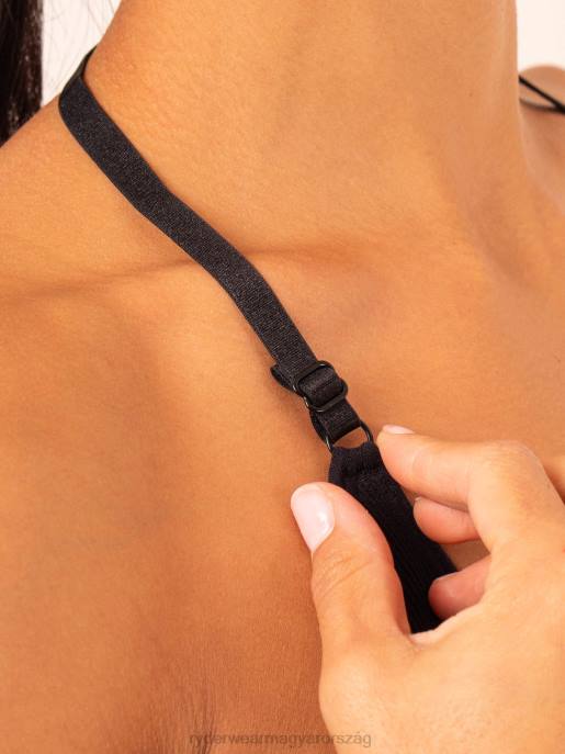 ruházat Ryderwear emelő borda varrat nélküli kötőfékű sportmelltartó fekete nők B48F194