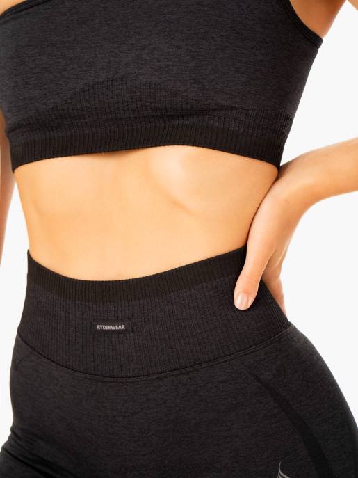 ruházat Ryderwear excel varrat nélküli egy vállú sportmelltartó fekete márga nők B48F322