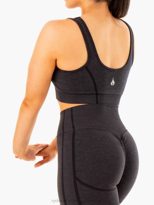 ruházat Ryderwear fokozza a varrat nélküli sportmelltartót fekete nők B48F338