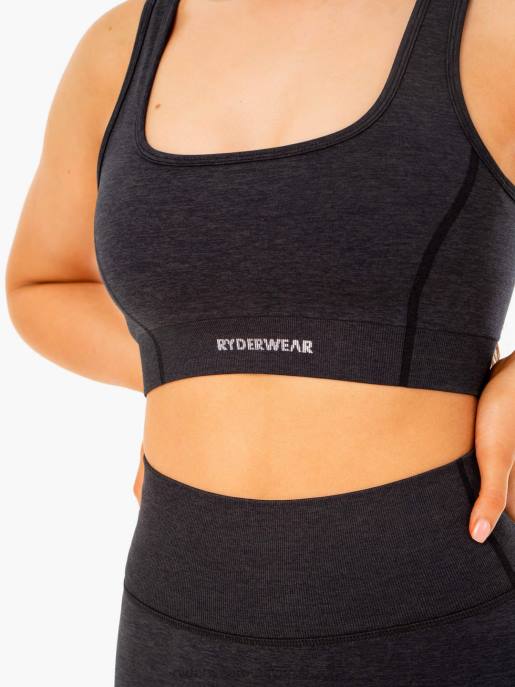 ruházat Ryderwear fokozza a varrat nélküli sportmelltartót fekete nők B48F338