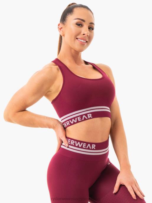 ruházat Ryderwear freestyle varrat nélküli longline sportmelltartó Burgundia nők B48F459