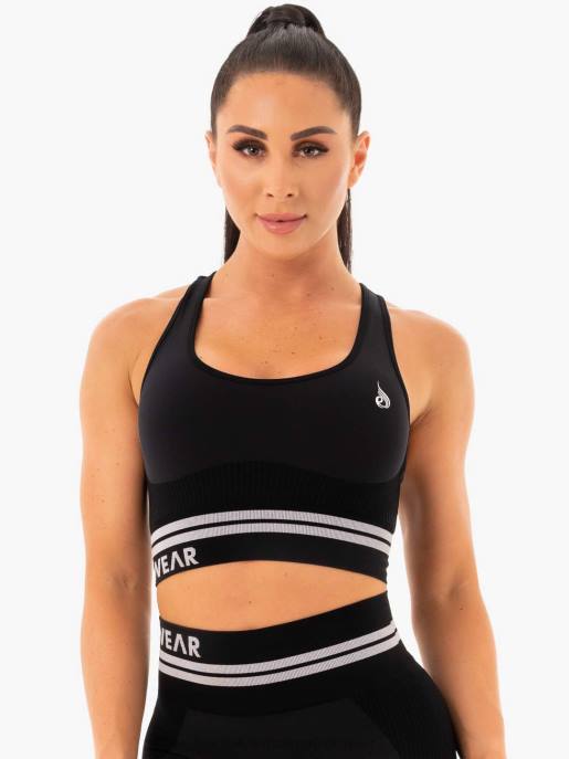 ruházat Ryderwear freestyle varrat nélküli longline sportmelltartó fekete nők B48F492