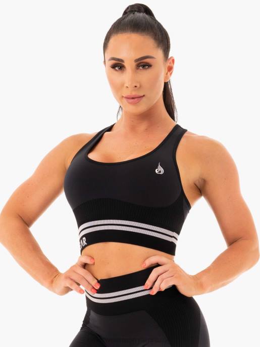 ruházat Ryderwear freestyle varrat nélküli longline sportmelltartó fekete nők B48F492