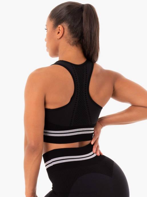 ruházat Ryderwear freestyle varrat nélküli longline sportmelltartó fekete nők B48F492