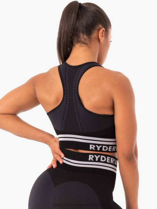 ruházat Ryderwear freestyle varrat nélküli longline sportmelltartó fekete nők B48F492