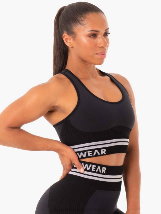 ruházat Ryderwear freestyle varrat nélküli longline sportmelltartó fekete nők B48F492