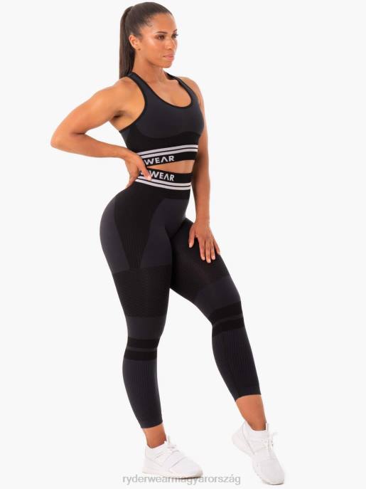 ruházat Ryderwear freestyle varrat nélküli longline sportmelltartó fekete nők B48F492