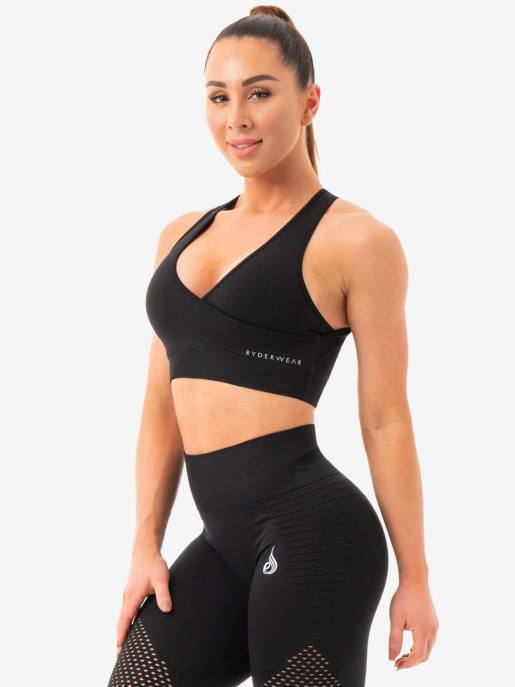 ruházat Ryderwear geo varrat nélküli sportmelltartó fekete nők B48F457