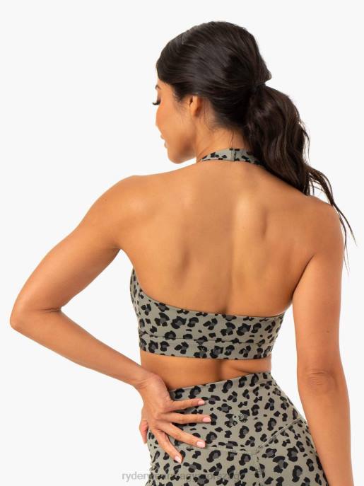 ruházat Ryderwear hibrid kötőfékű sportmelltartó khaki leopárd nők B48F414