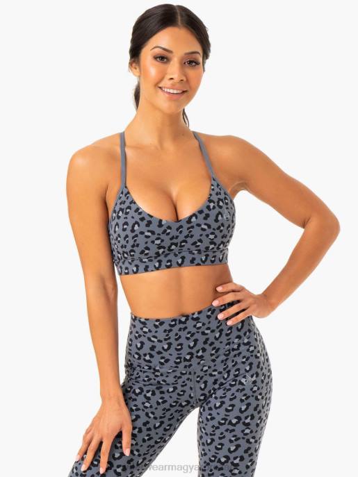 ruházat Ryderwear hibrid sportmelltartó acélkék leopárd nők B48F411