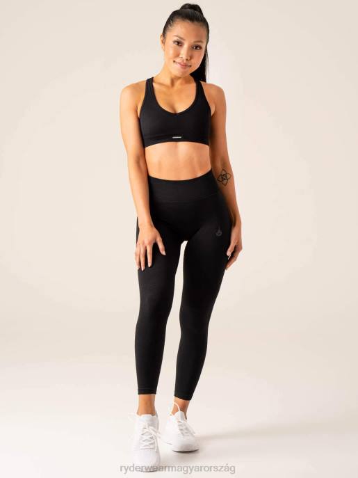 ruházat Ryderwear körkörös bordás varrat nélküli sportmelltartó fekete nők B48F272