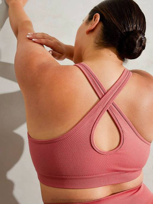 ruházat Ryderwear körkörös bordás varrat nélküli sportmelltartó poros vörös nők B48F269