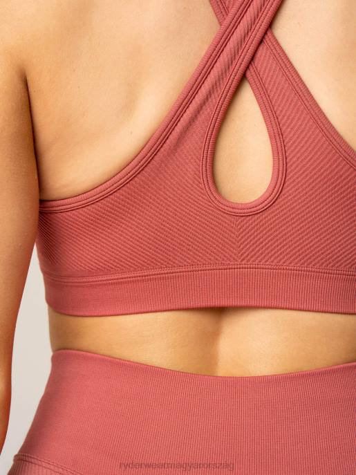 ruházat Ryderwear körkörös bordás varrat nélküli sportmelltartó poros vörös nők B48F269