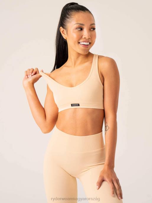 ruházat Ryderwear körkörös bordás varrat nélküli sportmelltartó őszibarack sorbet nők B48F270