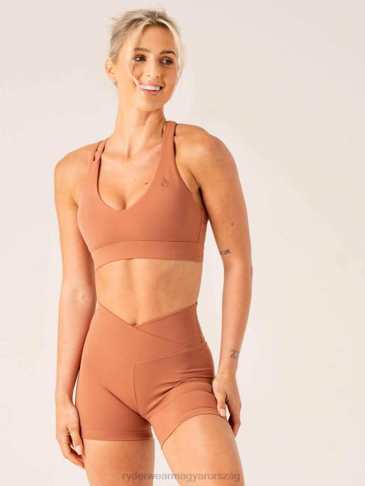 ruházat Ryderwear lendületes V-nyakú sportmelltartó agyag nők B48F267