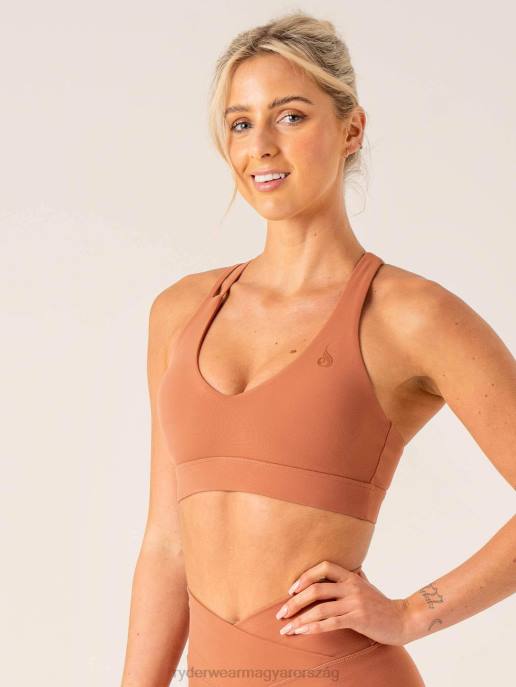 ruházat Ryderwear lendületes V-nyakú sportmelltartó agyag nők B48F267