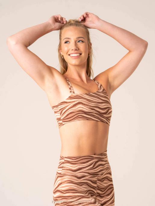 ruházat Ryderwear megállíthatatlan egy vállú sportmelltartó mokka zebra nők B48F248