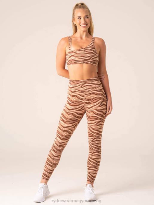 ruházat Ryderwear megállíthatatlan egy vállú sportmelltartó mokka zebra nők B48F248
