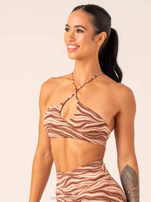 ruházat Ryderwear megállíthatatlan sportmelltartó mokka zebra nők B48F256