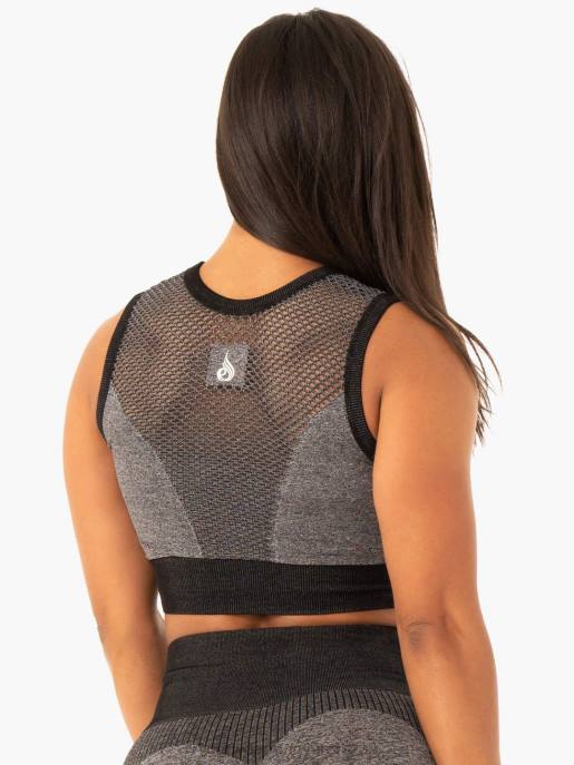 ruházat Ryderwear oasis varrat nélküli crop top fekete márga nők B48F500